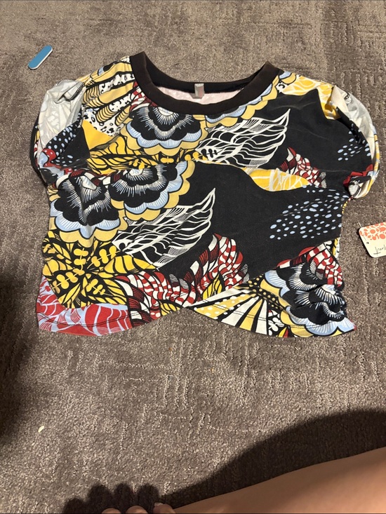 FP Movement by Free People Tops - FP Movement by Free People Multicolor Floral Crop Top - Black, Yellow & Red